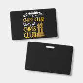 Lover| Was passiert im Schachklub Spaß Ausweis (Vorder- & Rückseite)