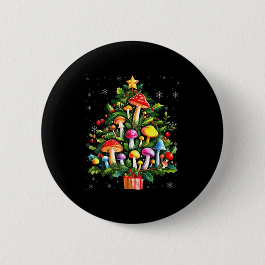 Lover Xmas Mushroom Christmas Tree  Button (Vorderseite)