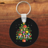 Lover Xmas Mushroom Christmas Tree T Shirt  Schlüsselanhänger (Vorderseite)