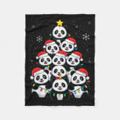 Lover Xmas Panda Christmas Tree Fleecedecke (Vorderseite)