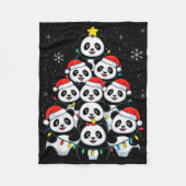 Lover Xmas Panda Christmas Tree T Shirt Fleecedecke (Vorderseite)