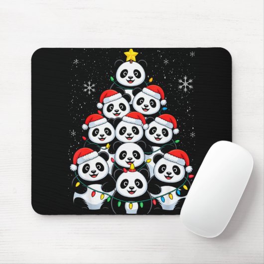 Lover Xmas Panda Christmas Tree T Shirt  Mousepad (Mit Mouse)