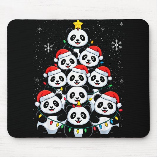 Lover Xmas Panda Christmas Tree T Shirt Mousepad (Vorne)