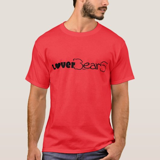 LoverBearS Logo--Schwarzes auf Rot T-Shirt (Vorderseite)