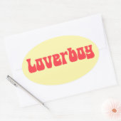 Loverboy Retro Ovaler Aufkleber (Umschlag)