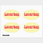 Loverboy Retro Ovaler Aufkleber (Blatt)