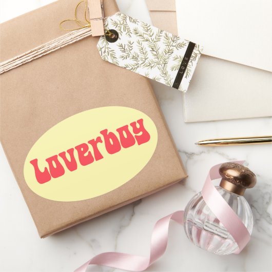 Loverboy Retro Ovaler Aufkleber (Schenken)