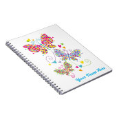 Loverflies Butterflies Hearts Bright Notizblock (Rechte Seite)