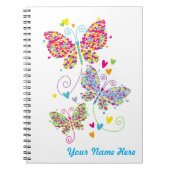 Loverflies Butterflies Hearts Bright Notizblock (Vorderseite)