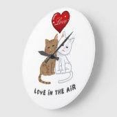 Lovers' Cat Wall Clock Große Wanduhr (Winkel)