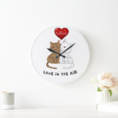 Lovers' Cat Wall Clock Große Wanduhr (Zuhause)