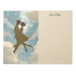 Lovers Couple in the Blue Sky Collage Notizblock