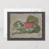 Lovers Covered Bridge Postkarte (Vorne/Hinten)