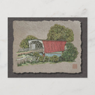 Lovers Covered Bridge Postkarte