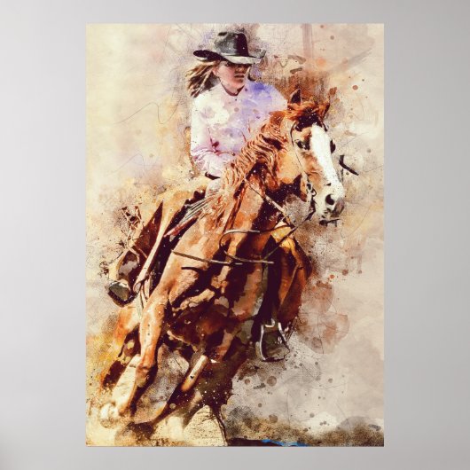 Lovers Cowboy Western Or Cowgirl Poster (Vorne)