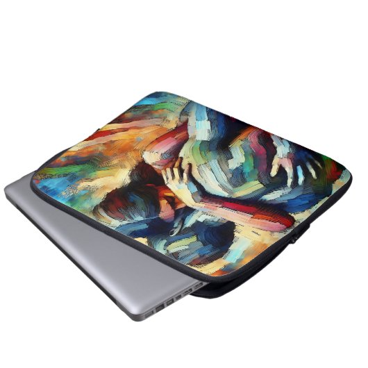 Lover's Embracing ai Oil Paint Style Laptopschutzhülle (Vorne Knopf)