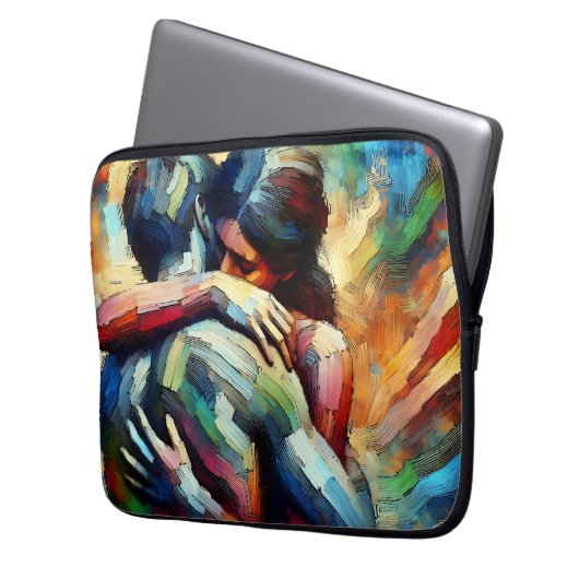 Lover's Embracing ai Oil Paint Style Laptopschutzhülle (Vorderseite Links)
