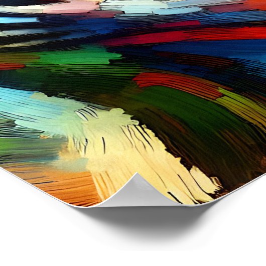 Lover's Embracing ai Oil Paint Style Poster (Ecke)