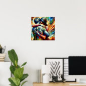 Lover's Embracing ai Oil Paint Style Poster (Heimbüro)