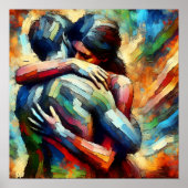 Lover's Embracing ai Oil Paint Style Poster (Vorne)