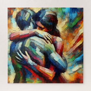 Lover's Embracing ai Oil Paint Style Puzzle