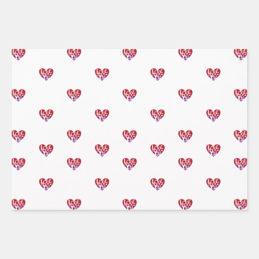 Lover's Heart® Liebe - Ihr Packpapier Geschenkpapier Set (Vorderseite)