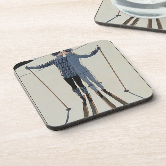 <Lovers in the Snow> durch Georges Barbier Getränkeuntersetzer (Linke Seite)