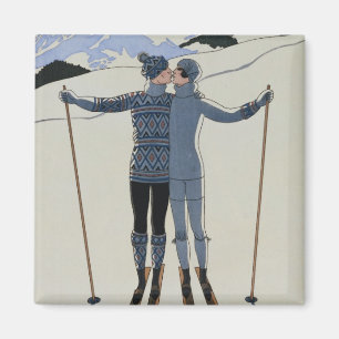 <Lovers in the Snow> durch Georges Barbier Magnet