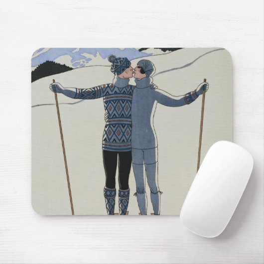<Lovers in the Snow> durch Georges Barbier Mousepad (Mit Mouse)