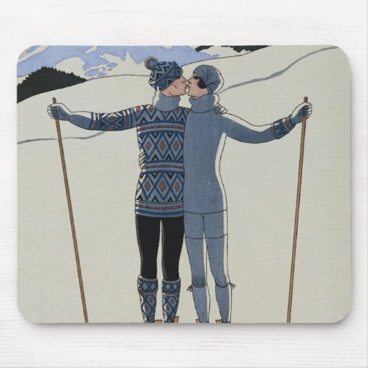 <Lovers in the Snow> durch Georges Barbier Mousepad (Vorne)