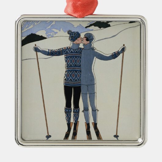 <Lovers in the Snow> durch Georges Barbier Ornament Aus Metall (Vorne)