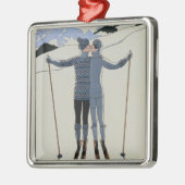 <Lovers in the Snow> durch Georges Barbier Ornament Aus Metall (Links)