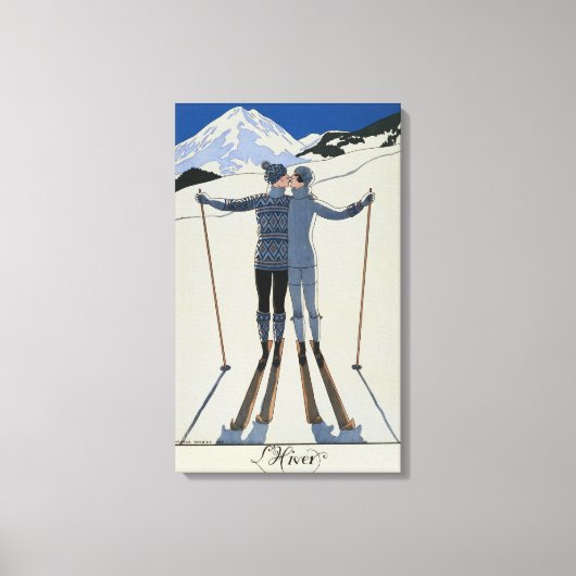 <Lovers in the Snow>von Georges Barbier Leinwanddruck (Vorderseite)