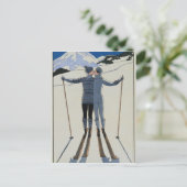 <Lovers in the Snow>von Georges Barbier Postkarte (Stehend Vorderseite)