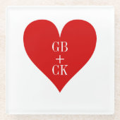 Lover's Initials Glass Untersetzer (Vorderseite)