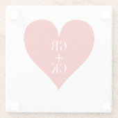 Lover's Initials Glass Untersetzer (Rückseite)