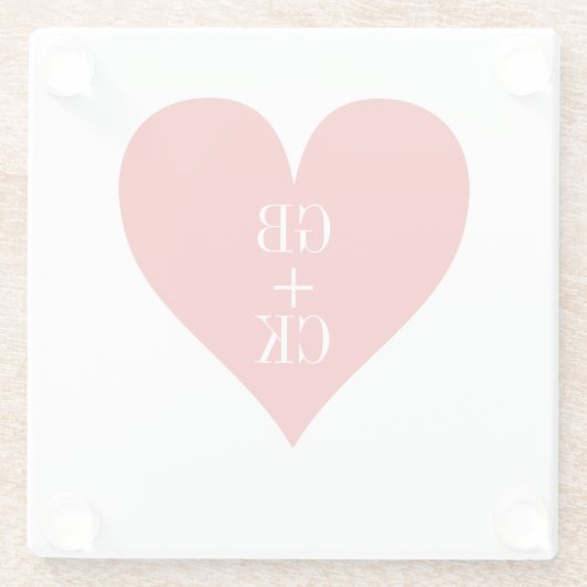 Lover's Initials Glass Untersetzer (Rückseite)