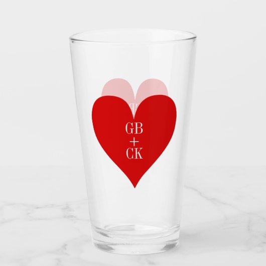 Lover's Initials Pint Beer Glasses Glas (Vorderseite)