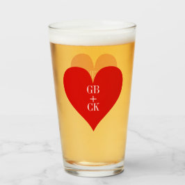 Lover's Initials Pint Beer Glasses Glas