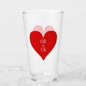 Lover's Initials Pint Beer Glasses Glas (Vorderseite)