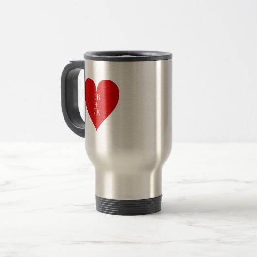 Lover's Initials Travel Mugs Reisebecher (Vorderseite Links)