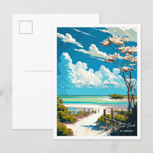 Lovers Key Staat Park Florida Vintag Postkarte