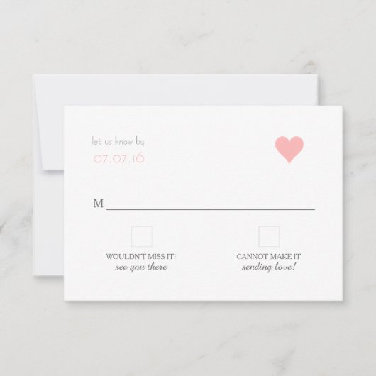 {Lover's} Modernes Hochzeitsszenario RSVP Karte (Vorderseite)