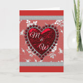 Lovers Monogram Valentine Heart Feiertagskarte (Vorderseite)