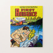 Lovers Ocean Romance Vintage Comicen Puzzle (Vertikal)