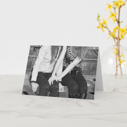 Lovers on Bench Karte (Gelbe Blume)