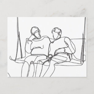 Lovers on Swing Postkarte