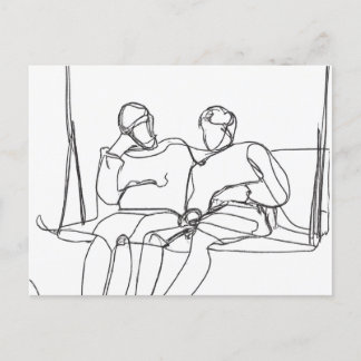 Lovers on Swing Postkarte