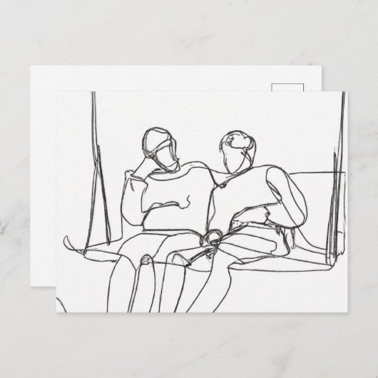 Lovers on Swing Postkarte (Vorne/Hinten)