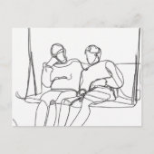 Lovers on Swing Postkarte (Vorderseite)